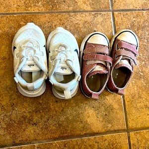 Nike and Converse Little Girl/toddler size 6 tennis shoes OBO